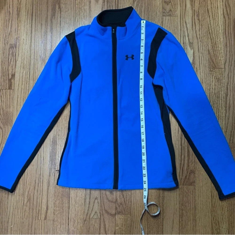 Under Armour Full-Zip Light Fleece Jacket - Cerulean Blue & Black Medium - Picture 4 of 12